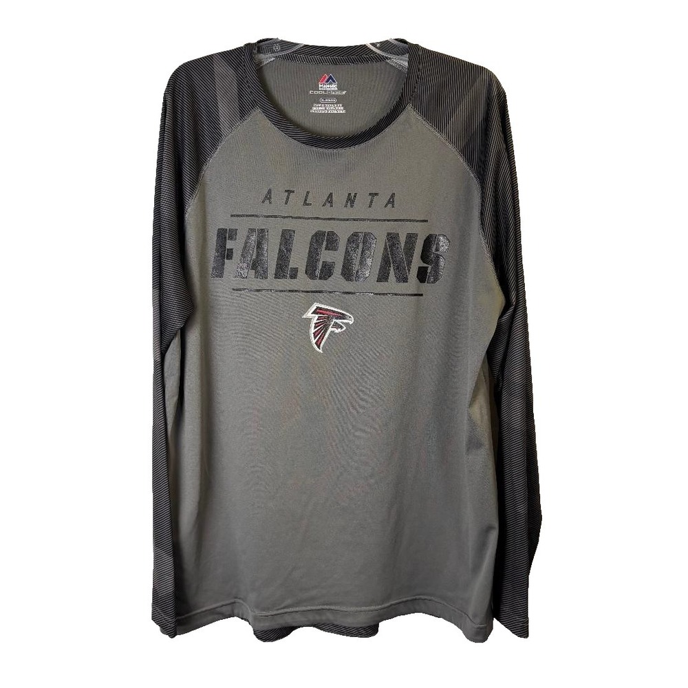 Atlanta Falcons Majestic Long Sleeve Shirt Mens XL Gray Kace NFL Cool Base